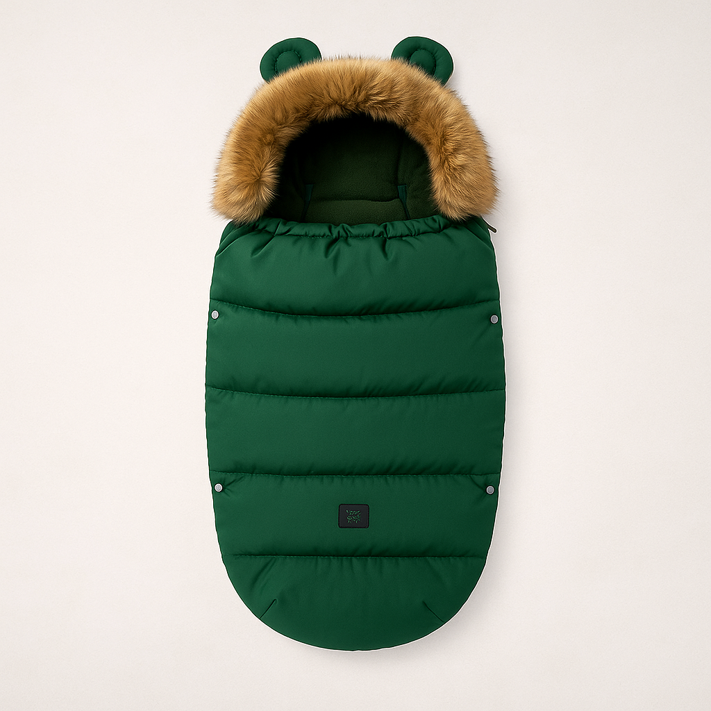 chanceliere-ourson-vert-sapin-fourrure-bebe-hiver