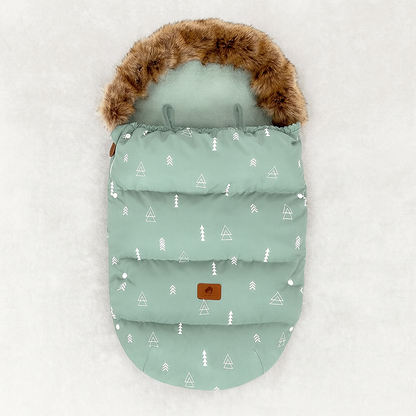 chancelière vert avec fourrure