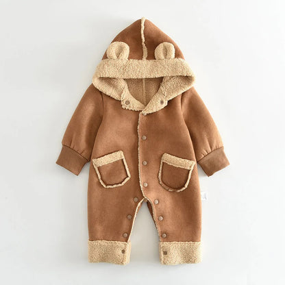 Combinaison en Daim couleur Brun claire avec capuche 