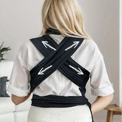 "Vue de dos montrant le positionnement de l'écharpe"