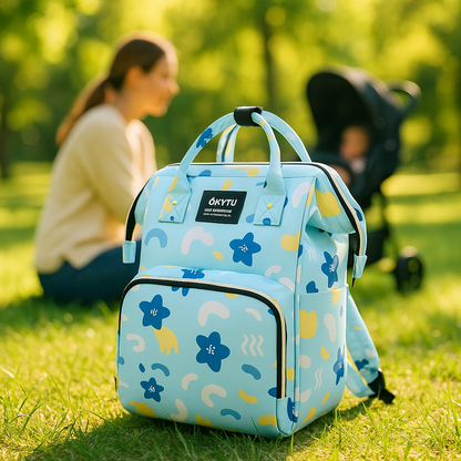 Motif-_fleurs-_abstraites_-bleu-_pastel-dans -parc