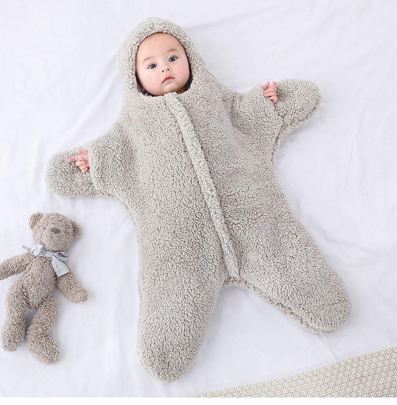 bebe-combinaison-etoile-de-mer-gris-peluchavec les mains 