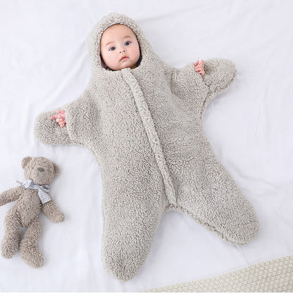 bebe-combinaison-etoile-de-mer-gris-peluchavec les mains 