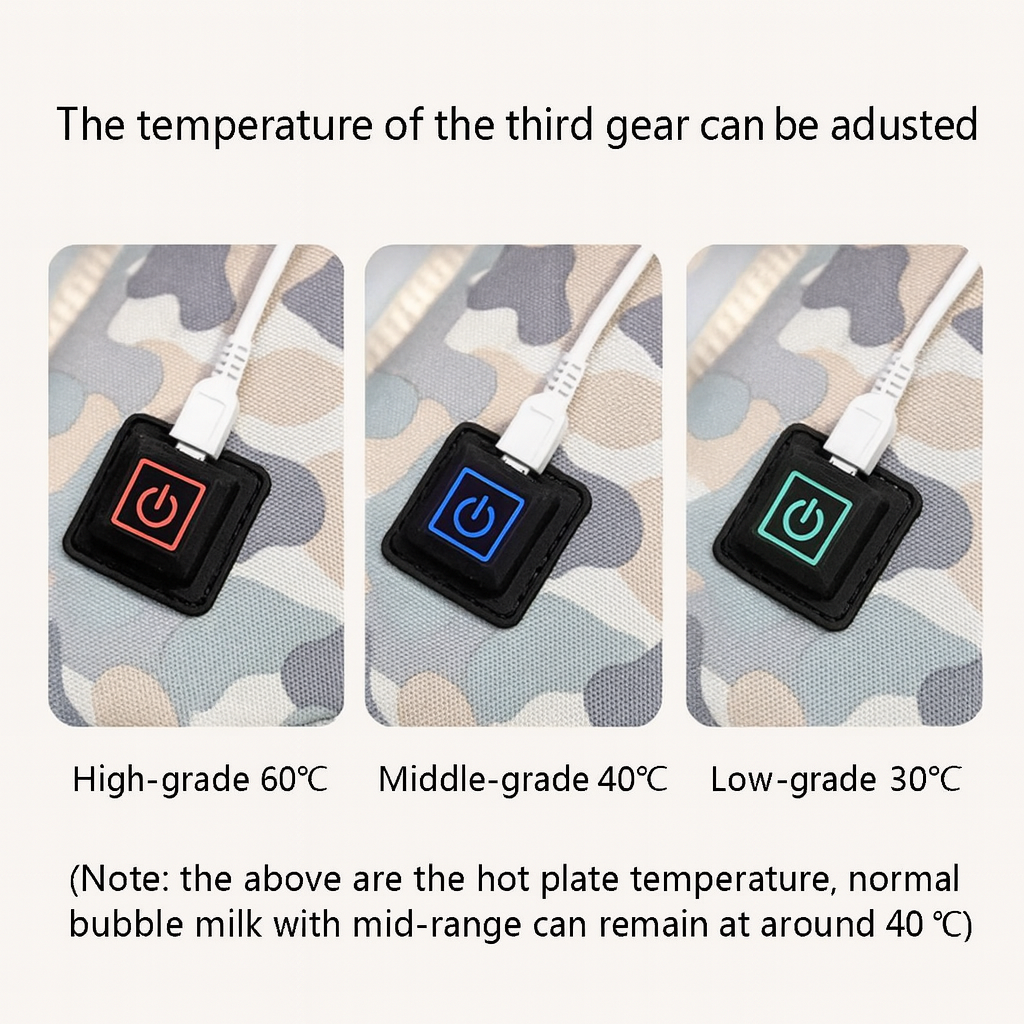  panneau-de-contrôle-du-chauffe-biberon-usb-avec-trois-niveaux-de-température-indiqués-par-des-lumières-led-rouge-bleu-et-vert-et-valeurs-60c-40c-30c