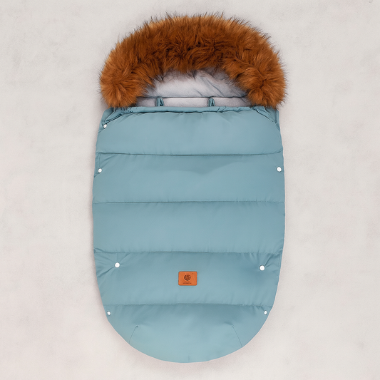 chanceliere-bebe-turquoise-avec-fourrure-fond-doux