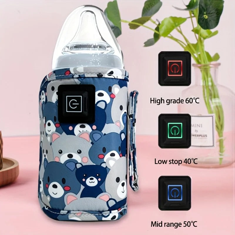 chauffe-biberon-usb-housse-oursons-blue-indication de température 