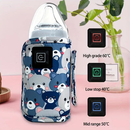 chauffe-biberon-usb-housse-oursons-blue-indication de température 