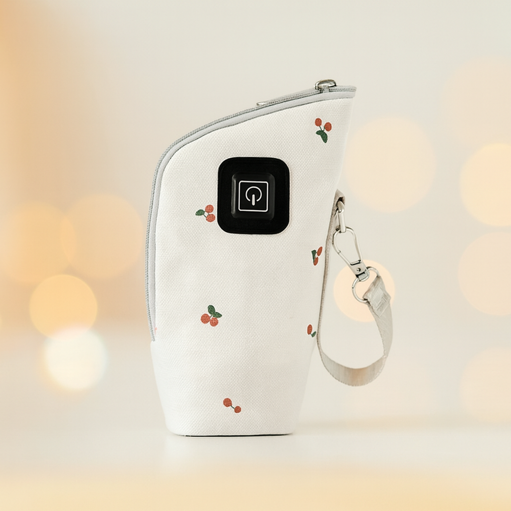 Chauffe biberon blanc usb avec design cerise 