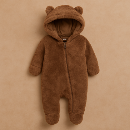combinaison-bebe-hiver-marron-avec-capuche-oreilles-ourson