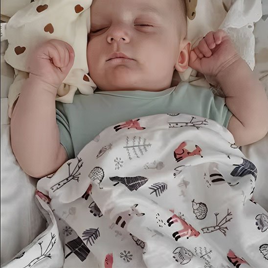 Couverture bébé loup hérissons 