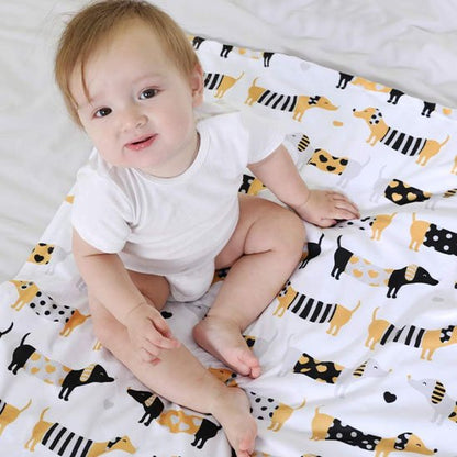 Couverture bébé chien teckel 