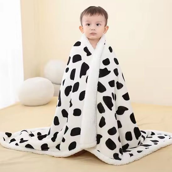 Couverture bébé blanc et noire 