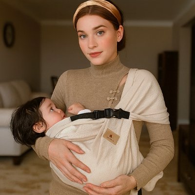 Echarpe de portage jolie bebe avec maman