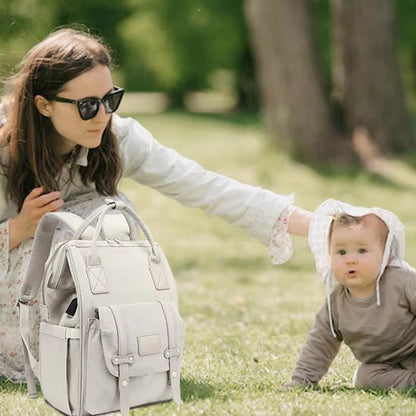 Sac à langer | Élégance Pratique - Monde Poussin maman avec bebe dans un parc