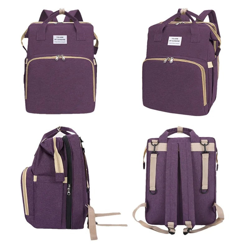 sac a dos a langer mauve 4 positions différente 