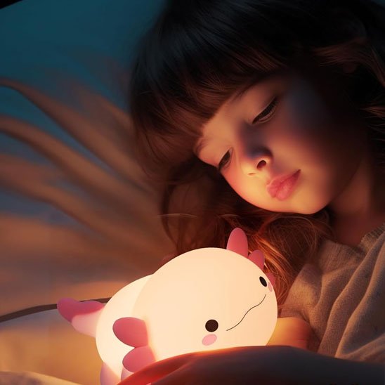 Veilleuse bébé enfant dans son lit avec veilleuse 
