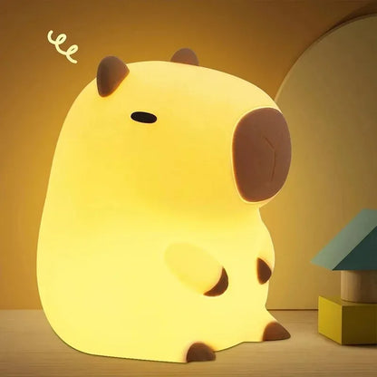 Veilleuse bébé capybara portable avec lumière douce apaisante pour le sommeil